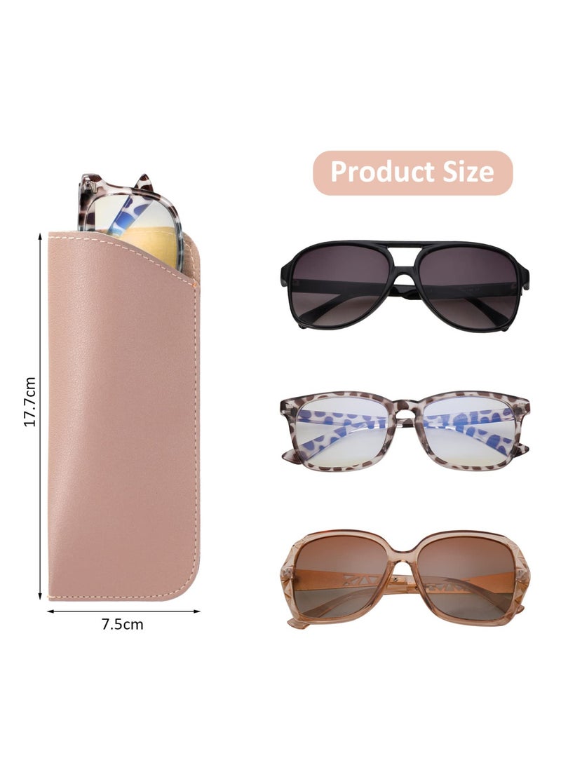 Zikra Soft Glasses Cases, 8 Pack Leather Reading Eyeglasses Case Portable Glasses Case Soft Pouch Leather Sunglasses Pouch for Women Men Kids Adults - Image 5