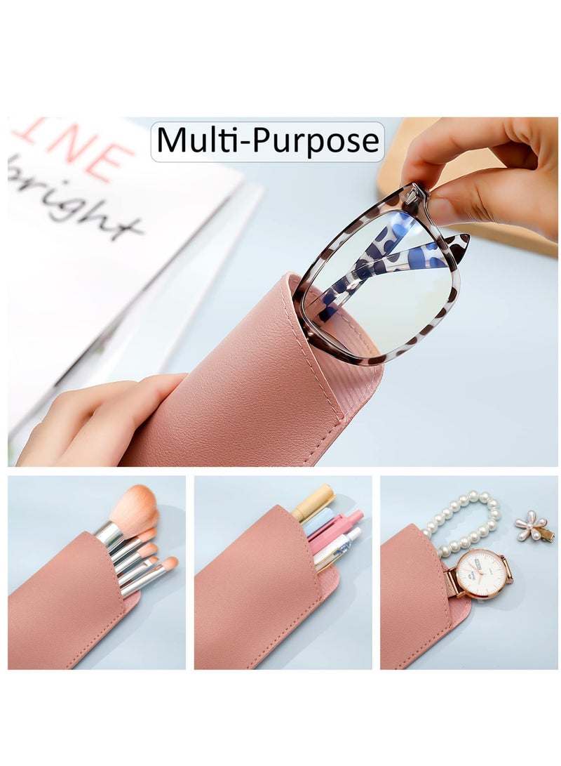 Zikra Soft Glasses Cases, 8 Pack Leather Reading Eyeglasses Case Portable Glasses Case Soft Pouch Leather Sunglasses Pouch for Women Men Kids Adults - Image 3
