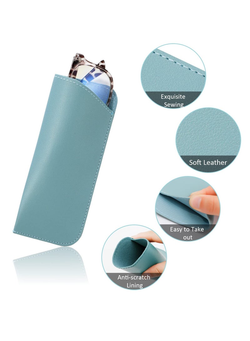 Zikra Soft Glasses Cases, 8 Pack Leather Reading Eyeglasses Case Portable Glasses Case Soft Pouch Leather Sunglasses Pouch for Women Men Kids Adults - Image 2