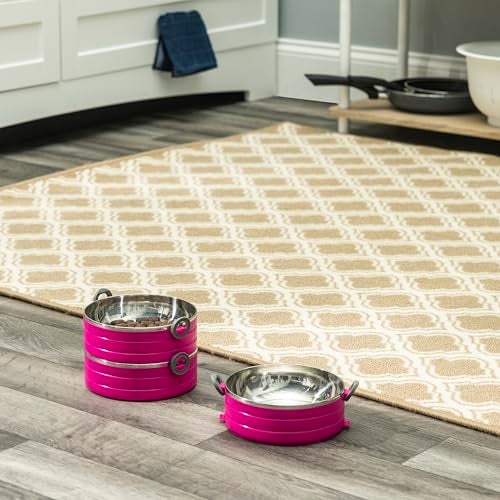 Healthy Human Travel Pet Bento Bowls - Human-Grade Stainless Steel & BPA-Free, Leak-Proof Water & Food Container Set for Dogs & Cats, 2-Pack Interlocking Bowls, Includes Spare Clips & Handle (Pink) - Image 2