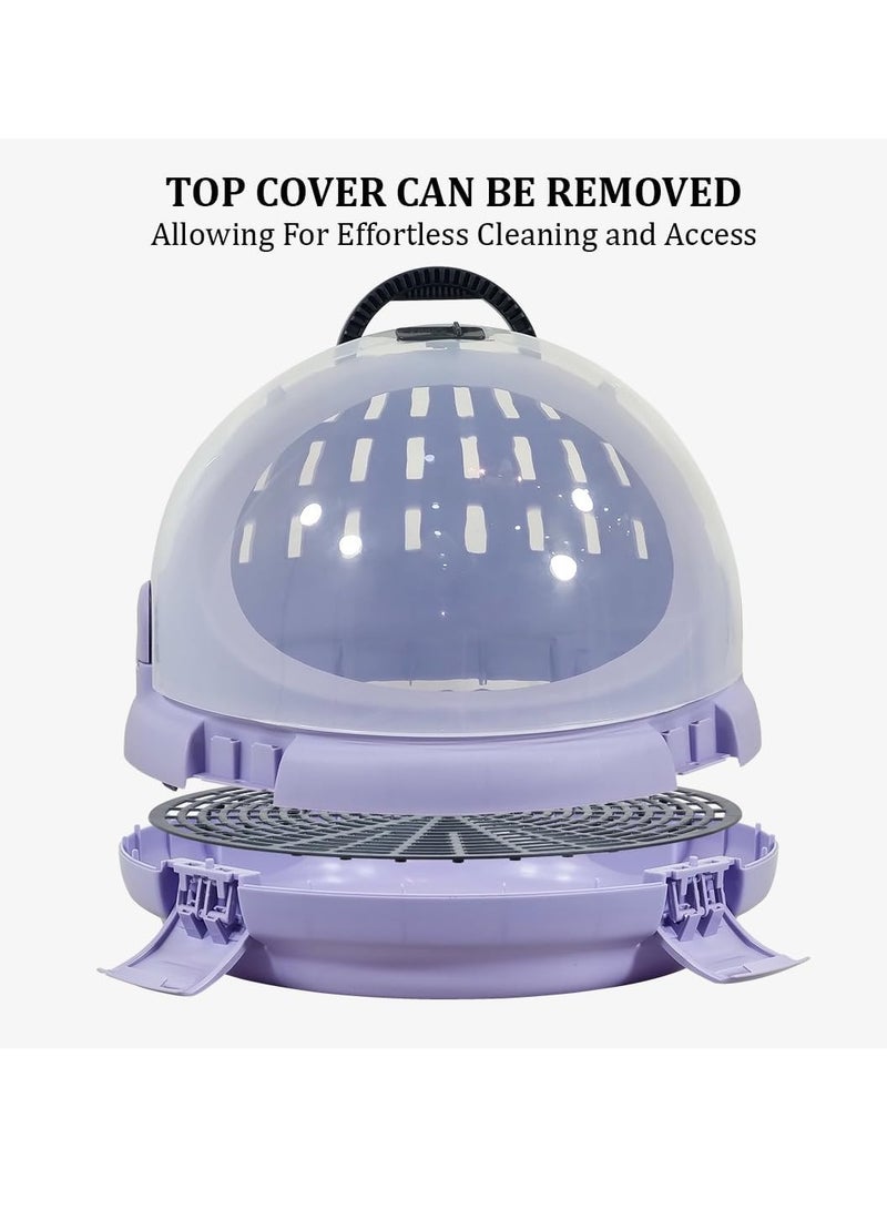 NNC PETS Pet travel carrier with Easy Handle, Portable and Transparent design, Pet carrier for small to medium cats, Safety lock, and Idea for Outdoor use, Easy to clean and Ventilation holes, 42 cm (Purple) - Image 5