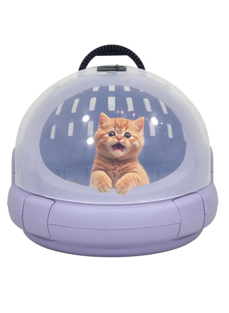 NNC PETS Pet travel carrier with Easy Handle, Portable and Transparent design, Pet carrier for small to medium cats, Safety lock, and Idea for Outdoor use, Easy to clean and Ventilation holes, 42 cm (Purple) - Image 1