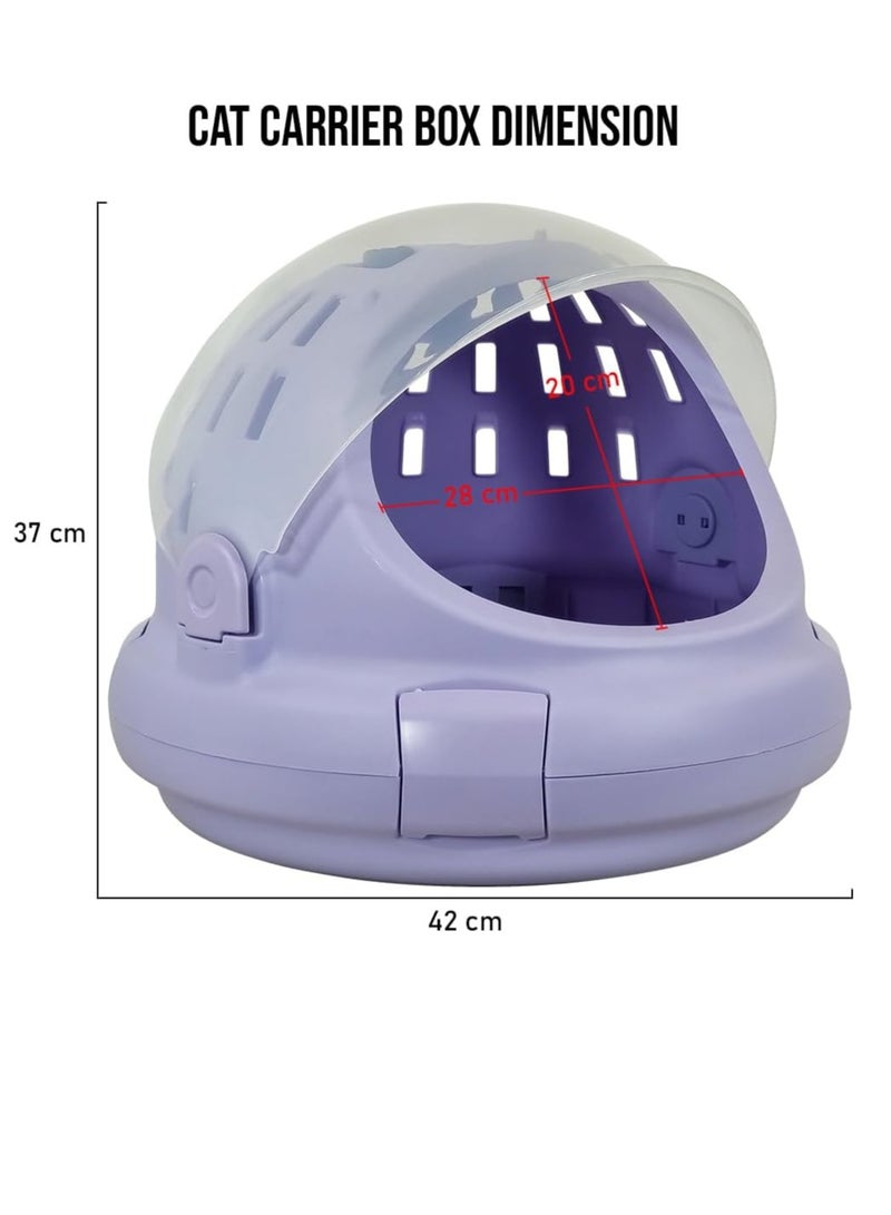 NNC PETS Pet travel carrier with Easy Handle, Portable and Transparent design, Pet carrier for small to medium cats, Safety lock, and Idea for Outdoor use, Easy to clean and Ventilation holes, 42 cm (Purple) - Image 2
