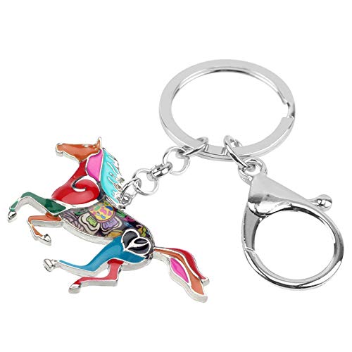 BONSNY Enamel Metal Horse Key chains For Women Girls Gifts Car Purse Animal Pendant Charms (Multi) - Image 2