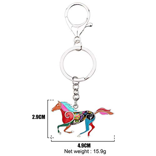 BONSNY Enamel Metal Horse Key chains For Women Girls Gifts Car Purse Animal Pendant Charms (Multi) - Image 4