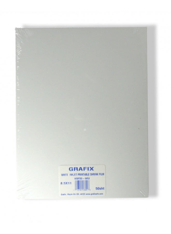 Grafix Grafix Ink-Jet Printable Shrink Film White, 8.5 x 11, Pack of 50 Printable Shrink Sheets, Design Your Art, Print, and Shrink It to Create Jewelry, Embellishments, Paper Crafts, Ornaments and More  - Image 2