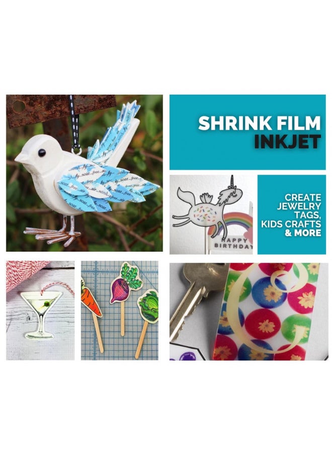 Grafix Grafix Ink-Jet Printable Shrink Film White, 8.5 x 11, Pack of 50 Printable Shrink Sheets, Design Your Art, Print, and Shrink It to Create Jewelry, Embellishments, Paper Crafts, Ornaments and More  - Image 4