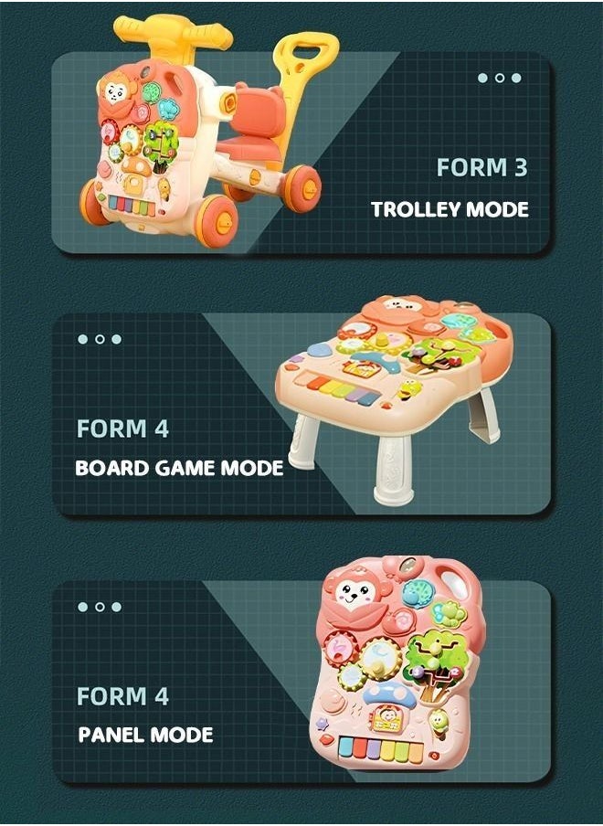 PYEBE - 5 in 1 Multifunctional Baby Sit To Stand Trolley Yoyo Walker Activity Center Entertainment Table And Board Game - Image 1