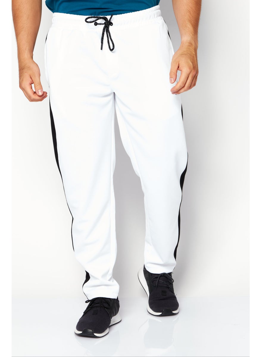 DKNY - Men Regular Fit Brand Logo Sweatpants, White - Image 1
