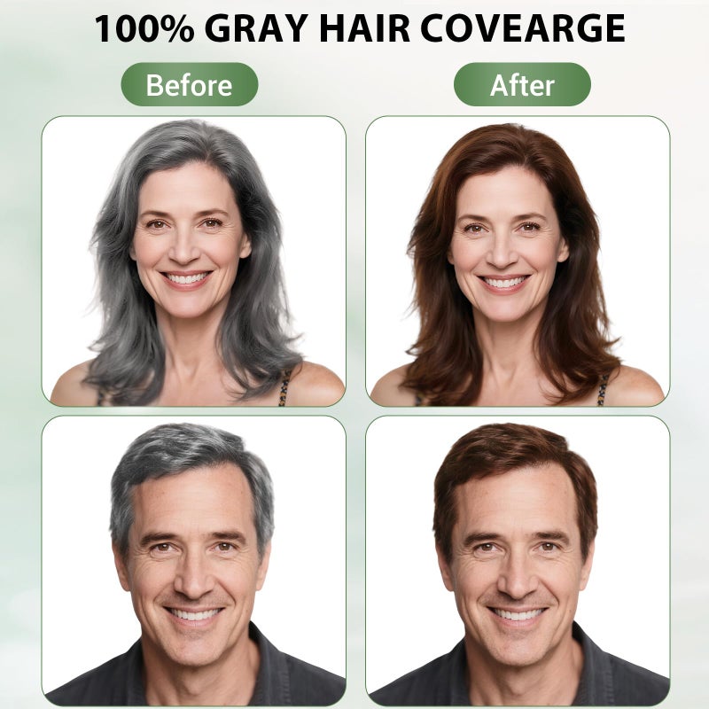 Farndu Brown Hair Dye Shampoo for Women Men, Gray Hair Coverage, Natural Herbal Ingredients - Image 3