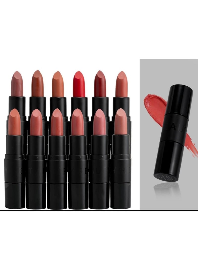 ريال بيوتي أحمر الشفاه ثابت من ريل بيوتي 12 قطعة متعدد الألوان - Image 3