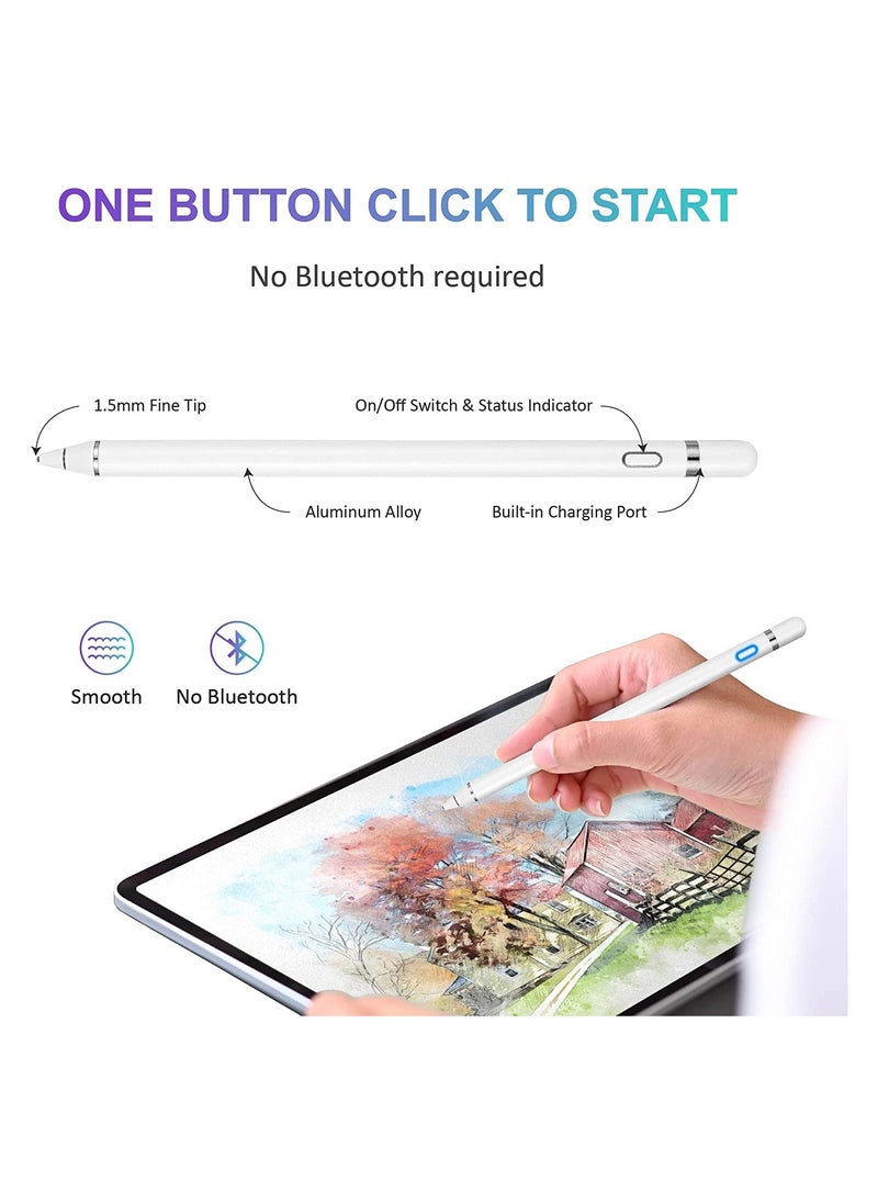 ELTRAZONE - Active Stylus Pen Compatible for Touch Screens, Digital Rechargeable Stylish Pencil universal with Touch Function, Stylus pen for iPhone/iPad Pro/Air/Mini/iPhone/Android and Most Touch screens - Image 1