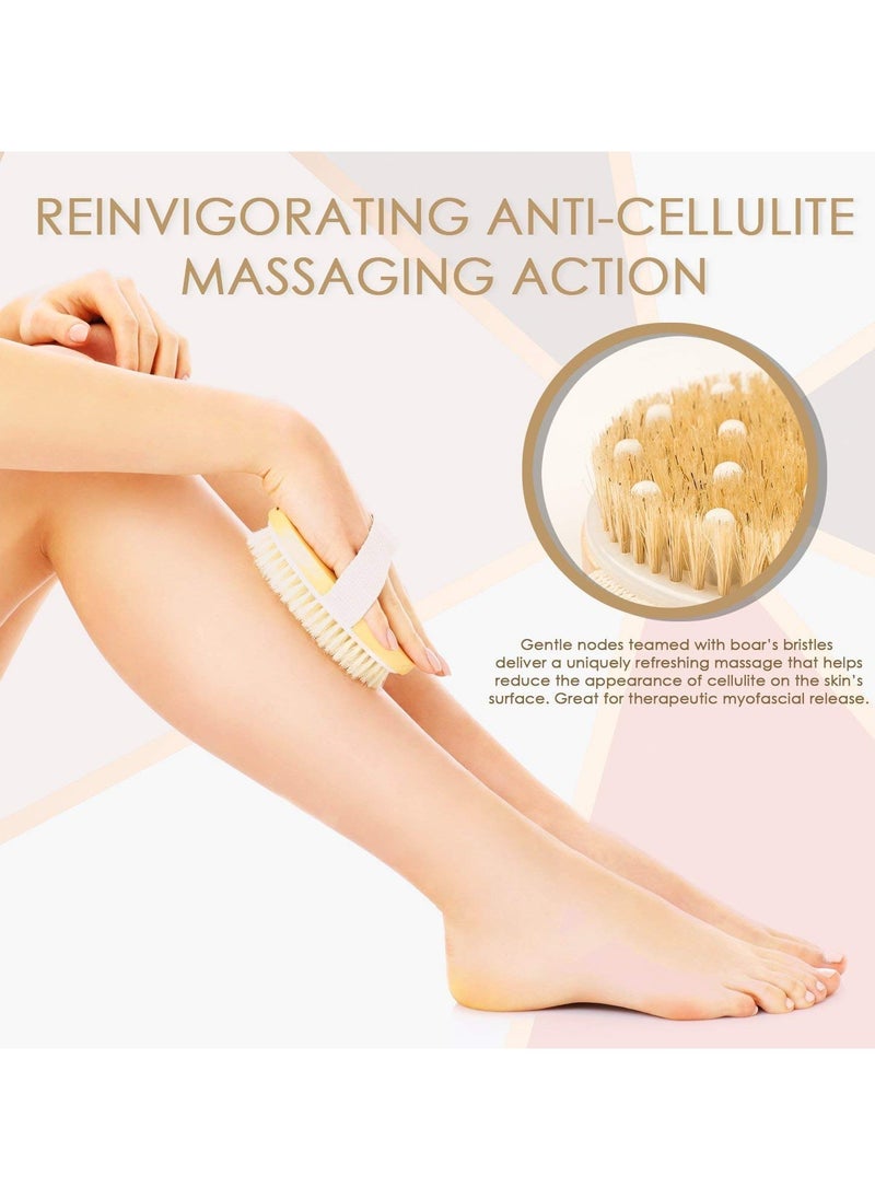 Generic - Body Brush, Bath Shower Brush Exfoliating Cellulite Natural Bristle Brush - Image 1