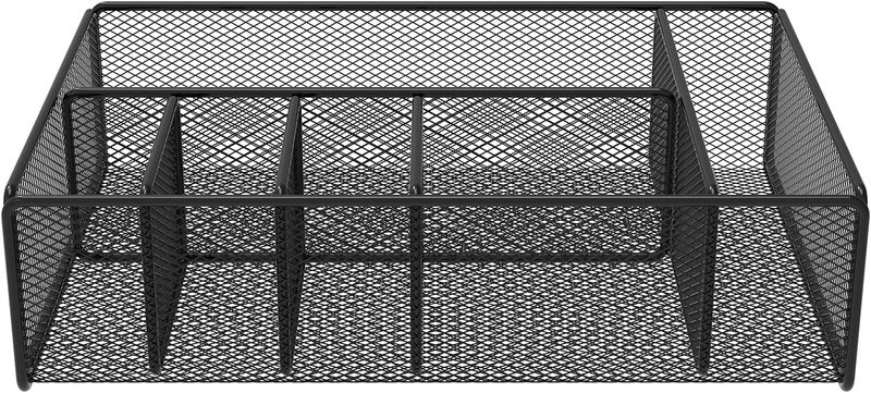 windforgecraft Cutlery Utensil Holder Paper Plate Organizer for Countertop Metal Silverware Caddy with 6 Compartments Utensil Holder for Kitchen Counter Cabinet Silverware Caddy for Parties, Napkin Holder - Image 1