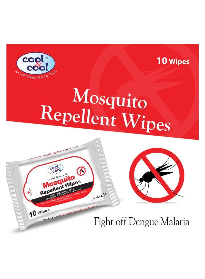 Cool & Cool Mosquito Repellent Wipes Pack of 6 - Image 2