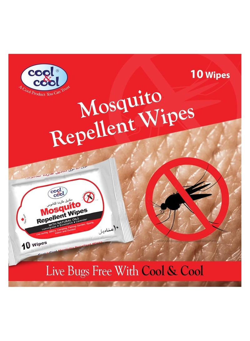 Cool & Cool Mosquito Repellent Wipes Pack of 6 - Image 3