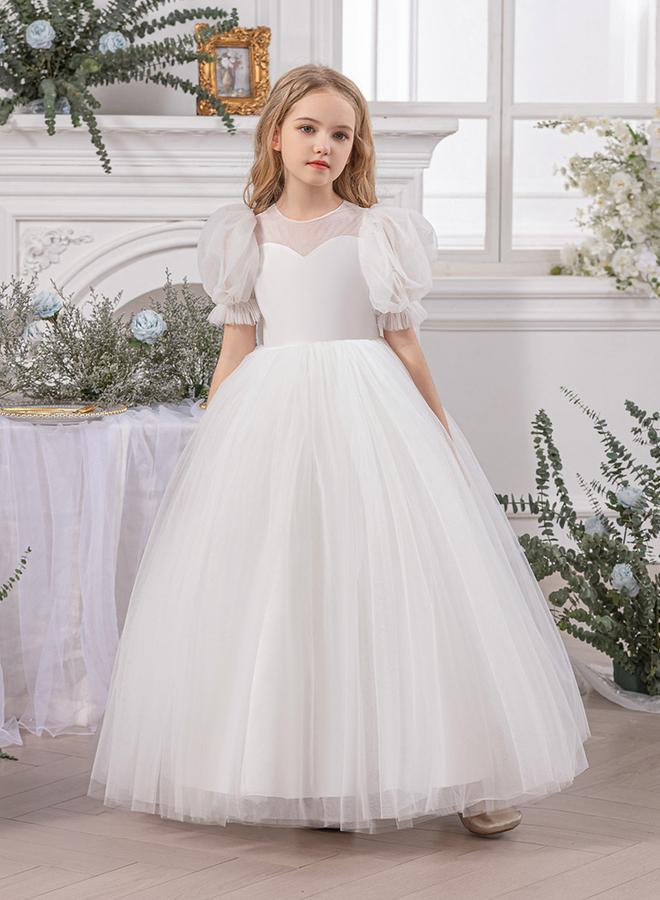 Take Two Mesh Bow Detail Puff Sleeve Dress - Image 2
