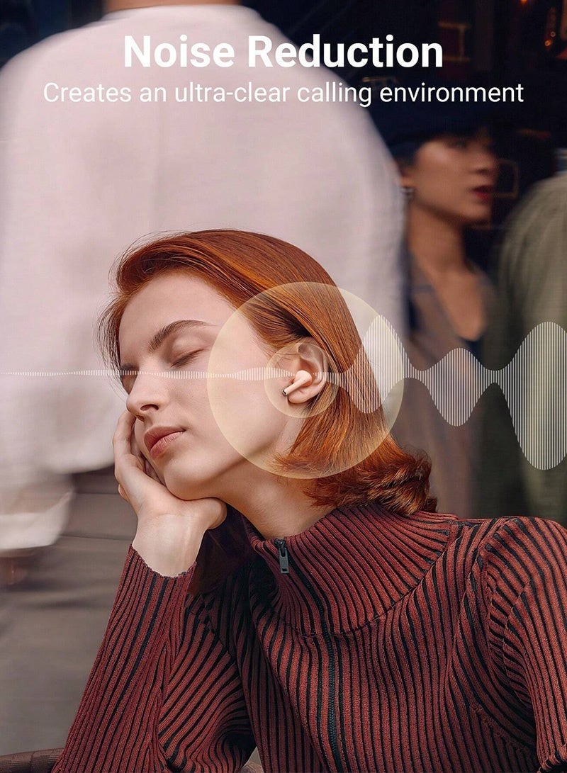 سماعات أذن لاسلكية بتقنية بلوتوث 5.3 مع شحن سريع عبر منفذ Type-C، وسماعات رأس TWS بصوت جهير عميق وتقنية إلغاء الضوضاء، وتحكم ذكي باللمس للموسيقى والمكالمات. - Image 4