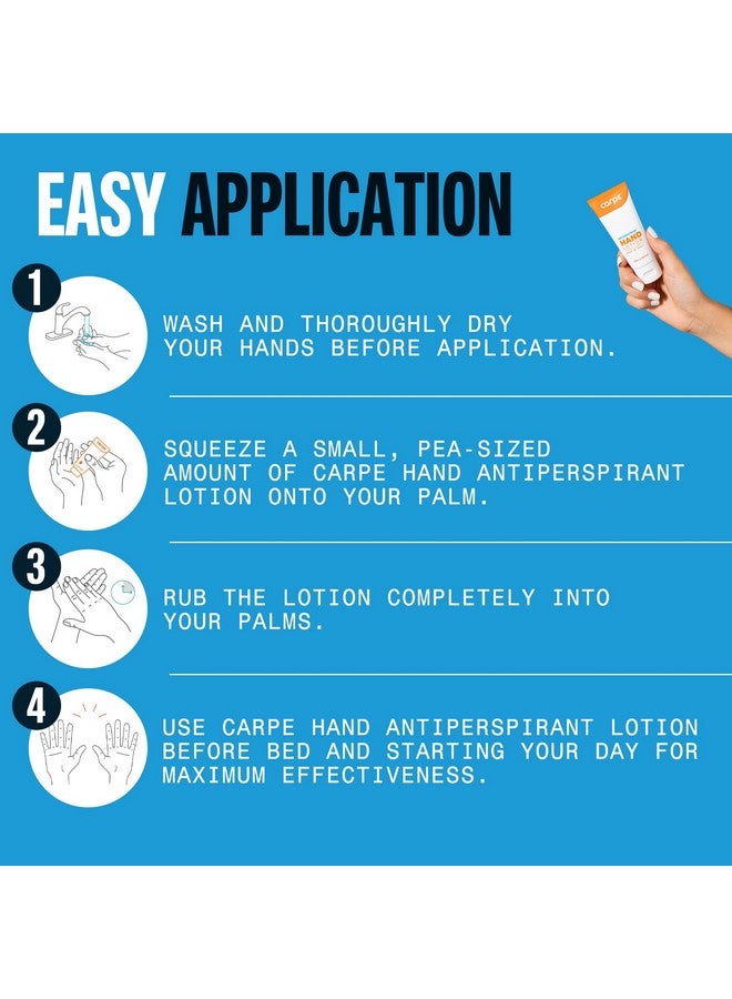 Carpe Carpe Antiperspirant Hand Lotion, A dermatologist-recommended smooth lotion that helps stop hand sweat, Great for hyperhidrosis (Original Eucalyptus) - Image 3