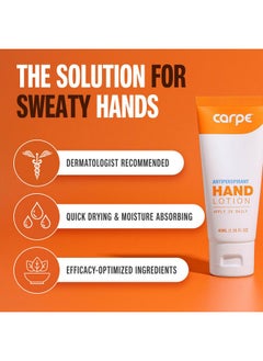 Carpe Carpe Antiperspirant Hand Lotion, A dermatologist-recommended smooth lotion that helps stop hand sweat, Great for hyperhidrosis (Original Eucalyptus)  - Image 2