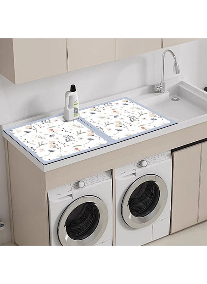 Generic Washer and Dryer Covers for the Top,Non-slip Washing Machine Cover, Washer Top Protector for Laundry Kitchen Home (Flowers-Blue)  - Image 5
