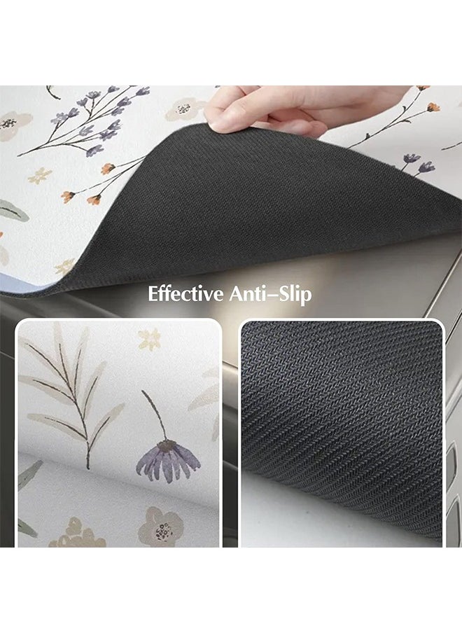Generic Washer and Dryer Covers for the Top,Non-slip Washing Machine Cover, Washer Top Protector for Laundry Kitchen Home (Flowers-Blue)  - Image 3