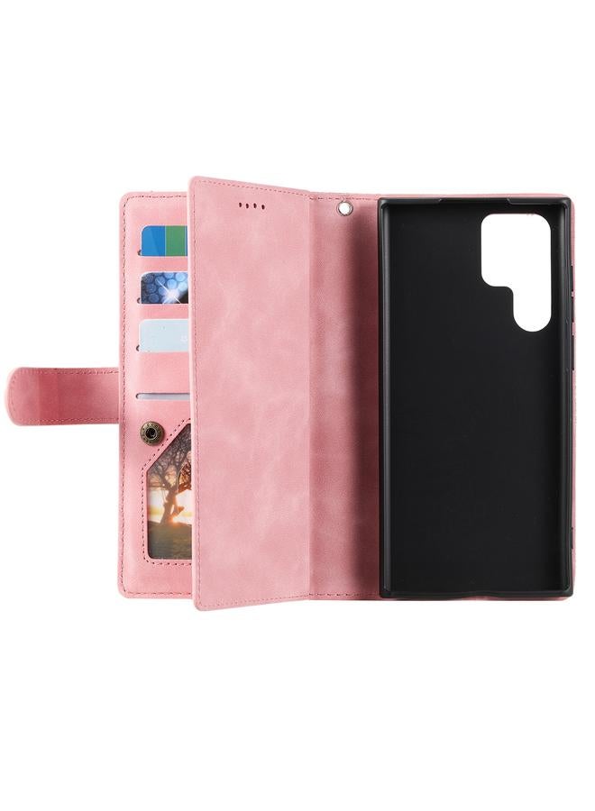 S-TOP Case For Samsung Galaxy S25 Ultra 5G Nine Card Zipper Bag Leather Phone Case with Lanyard - Image 5