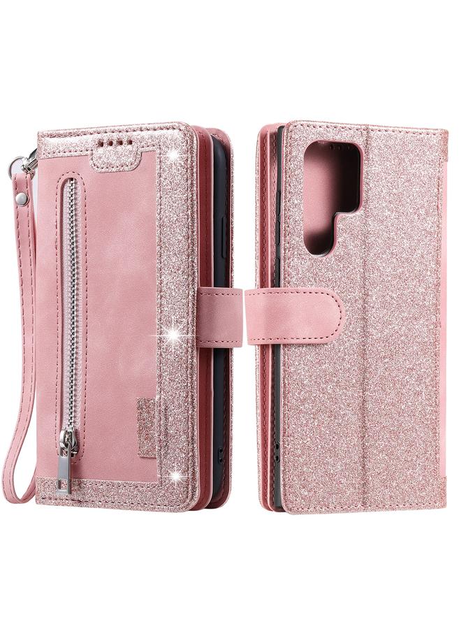 S-TOP Case For Samsung Galaxy S25 Ultra 5G Nine Card Zipper Bag Leather Phone Case with Lanyard - Image 1