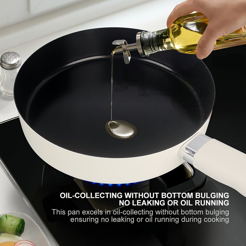 Premium White Frying Pan Without Lid Non-Stick Titanium Coating Durable - Image 5