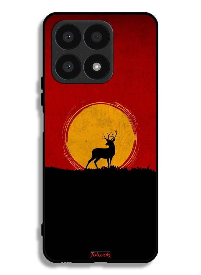 Tolwak Honor X8a Protective Case Cover Deer And Moon Artwork - Image 1