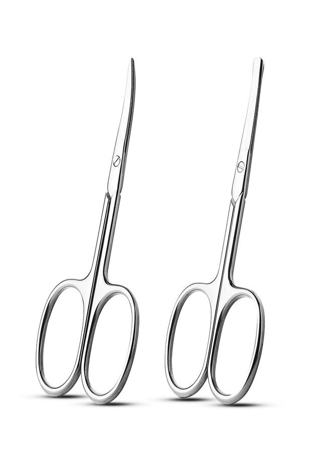 CINIDY Small Scissors, Eyebrow Scissors, Nose Hair Scissors, Professional Grooming Scissors for Hair, Eyelashes, Nose, Eyebrow Trimming, Mustache (Silver colour) - Image 1