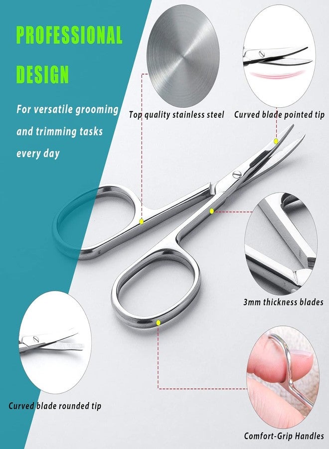 CINIDY Small Scissors, Eyebrow Scissors, Nose Hair Scissors, Professional Grooming Scissors for Hair, Eyelashes, Nose, Eyebrow Trimming, Mustache (Silver colour) - Image 5
