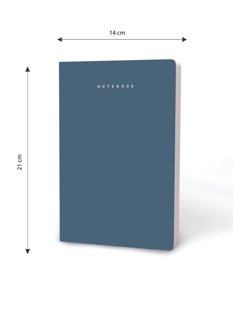 FACTOR NOTES A5 Size Minimalist Softbound Ruled Notebook 160 Pages 90gsm Thickness Navy Blue Cover  - Image 3