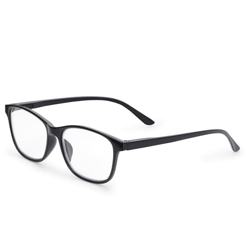 AEC Bloom1 Progressive Blue Light Glasses | Elegant Full Rim Rectangular Frame for Men & Women | Spring Hinge | Anti-Blue Ray Multifocal Lenses | Hard Case Included (Gloss Black, +1.50) - Image 1