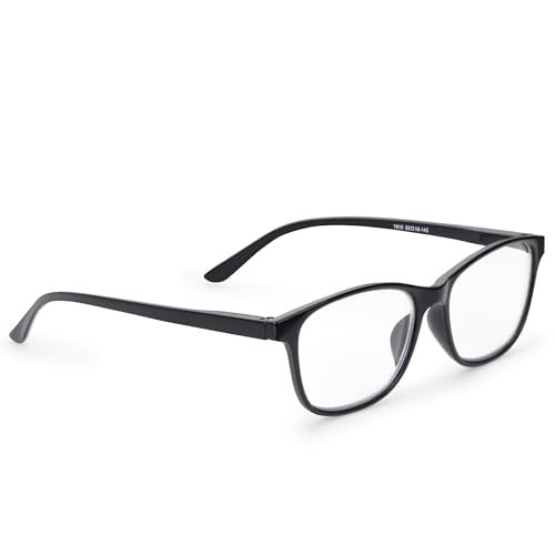 AEC Bloom1 Progressive Blue Light Glasses | Elegant Full Rim Rectangular Frame for Men & Women | Spring Hinge | Anti-Blue Ray Multifocal Lenses | Hard Case Included (Gloss Black, +1.50) - Image 4