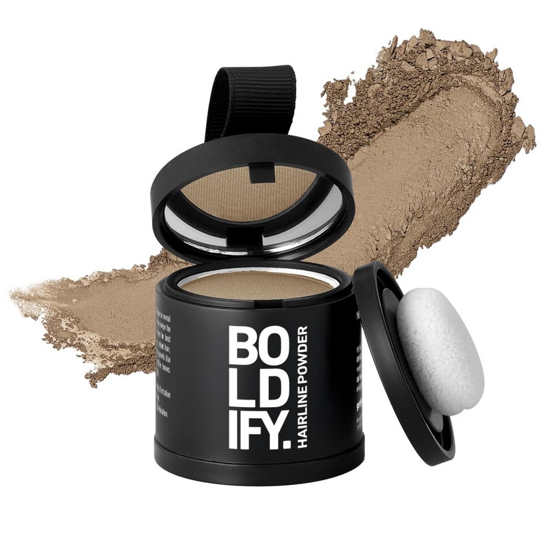BOLDIFY Hairline Powder (LARGE, 10g) - Root Touch Up Hair Color for Gray Coverage - Bald Spot Concealing Hair Powder for Women & Men - 24-Hour Stain-Proof - Medium Blonde - Image 1
