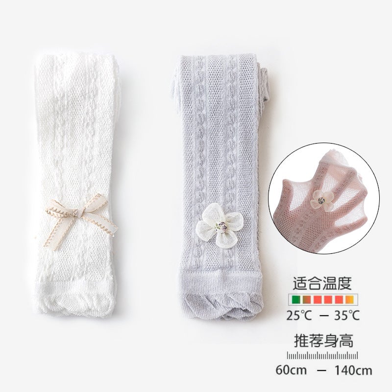 Girls Leggings Combination Summer Thin Mesh Anti-Mosquito Pants Baby White Breathable Tights A Generation Of Hair - Image 1