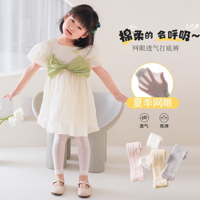 Girls Leggings Combination Summer Thin Mesh Anti-Mosquito Pants Baby White Breathable Tights A Generation Of Hair - Image 2