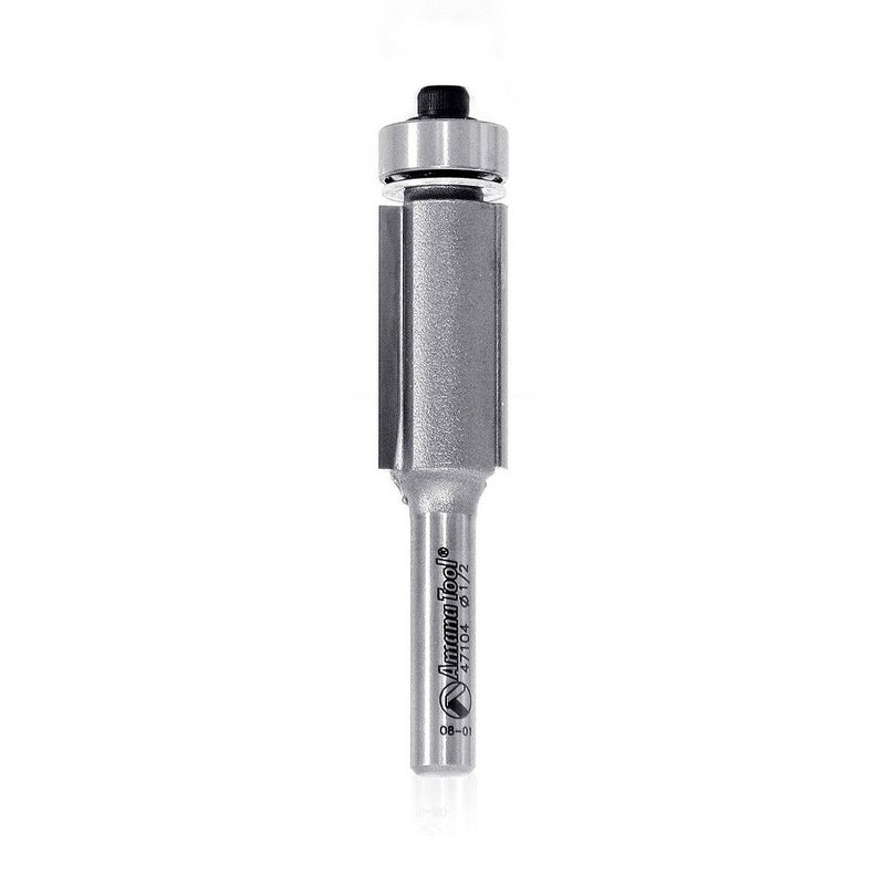 Amana Tool 47104 Flush Trim 1/2-Inch Diameter by 1-Inch Cutting Height by 1/4-Inch Shank 2-Flute Router Bit - Image 1