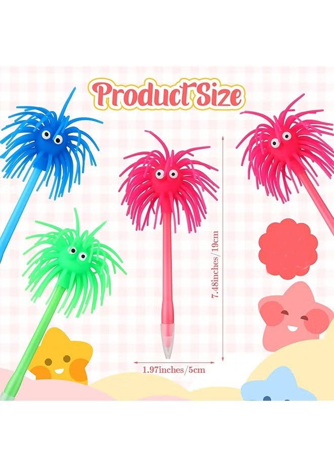 YJ 3 PCS Fluffy Monsters Pen, Wobbly Fuzzy Head Pen with Googly Eyes, Pen Writing Pens Signature Ball Pen CartoonPen Writing Stationery Pens Student Stationery - Image 2