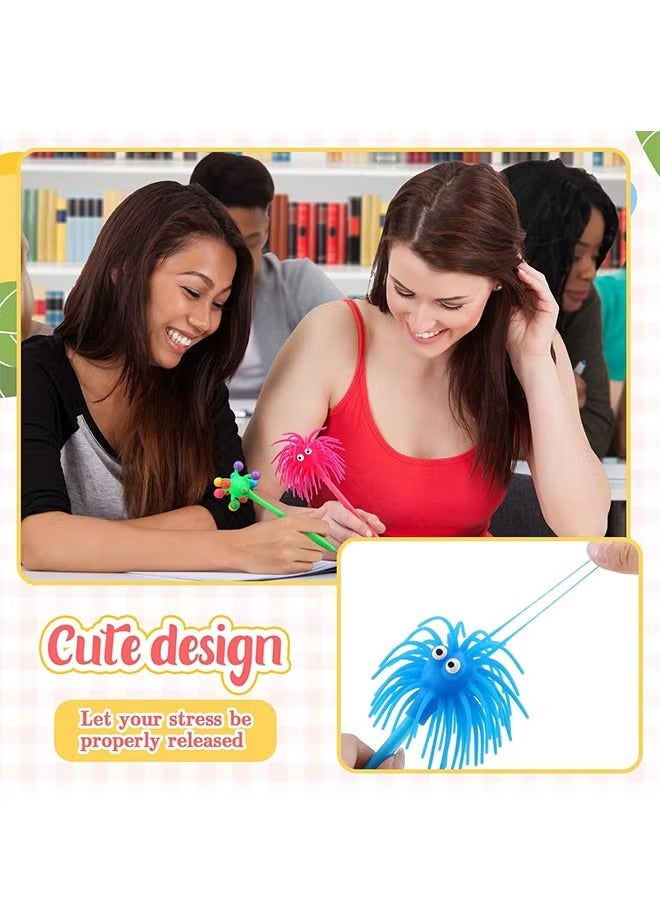 YJ 3 PCS Fluffy Monsters Pen, Wobbly Fuzzy Head Pen with Googly Eyes, Pen Writing Pens Signature Ball Pen CartoonPen Writing Stationery Pens Student Stationery - Image 4