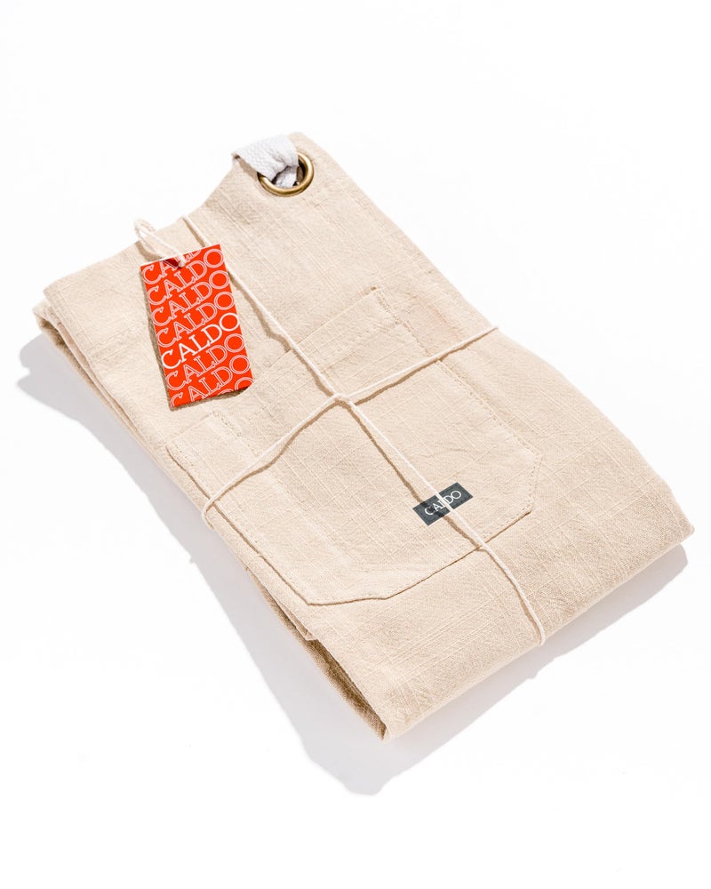 Caldo Linen Kitchen Apron for Cooking- Mens and Womens Linen Bib Apron for Professional Chef, Server, or Barista - Adjustable with Pockets (Slate) - Image 3