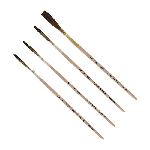 Mack Brush Paul Quinn Pinstriping Grey Quill Brushes Set of 4 - Image 1