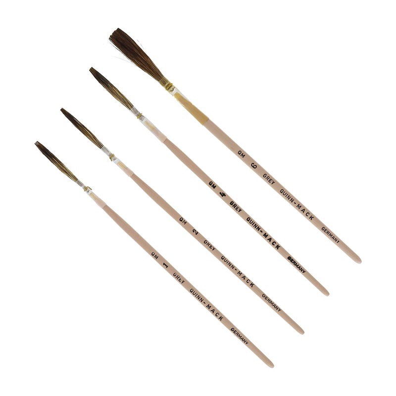 Mack Brush Paul Quinn Pinstriping Grey Quill Brushes Set of 4 - Image 4