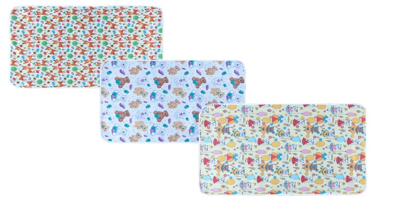 AAZEEM أوراق بوليستر جديدة للمواليد | واقي سرير للأطفال | حصائر جافة للأطفال مقاومة للماء ومنتجات جديدة للمواليد | عبوة من 3 | وردي - Image 1