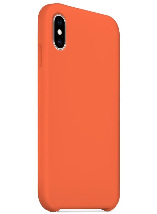 CATANES Premium Silicone Cover for iPhone XS - Soft, Slim and Shockproof Protection Orange Color - Image 3