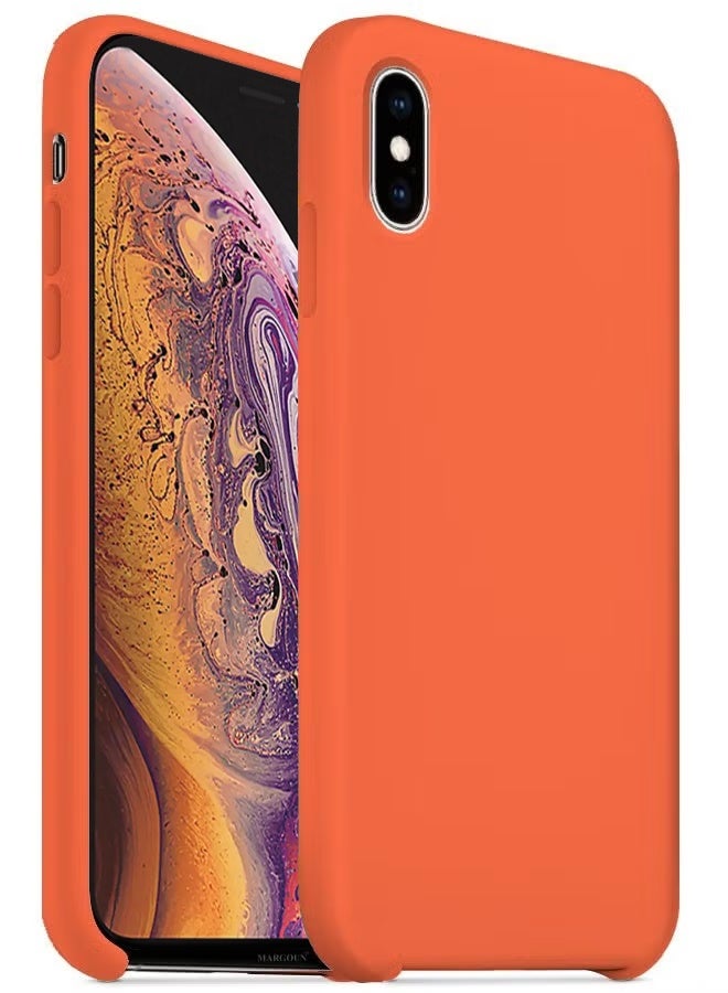 CATANES Premium Silicone Cover for iPhone XS - Soft, Slim and Shockproof Protection Orange Color - Image 2