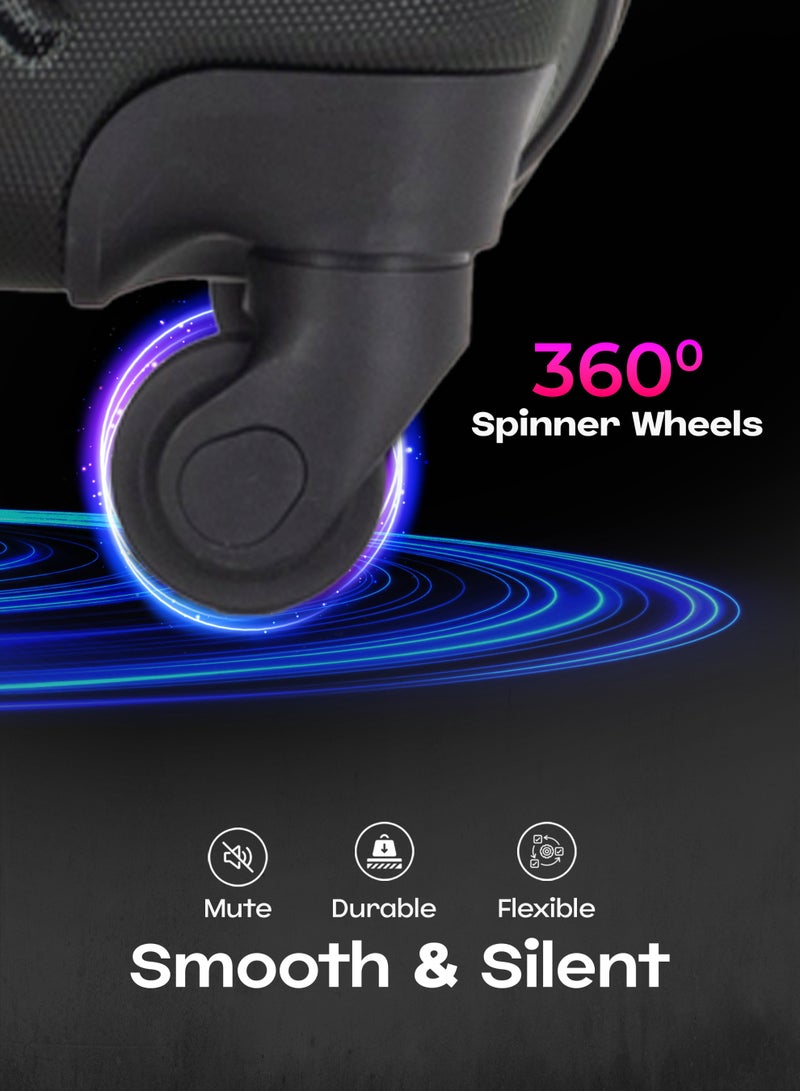 فيبتور طقم عجلات دوارة ذات جوانب صلبة مكون من 4 قطع مع قفل بأرقام مقاس 20،24،28،32 بوصة - Image 2