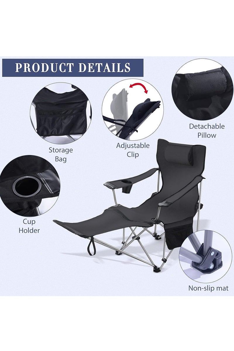 Folding chaise longue chair for camping, picnics, fishing, beach and home - Image 3