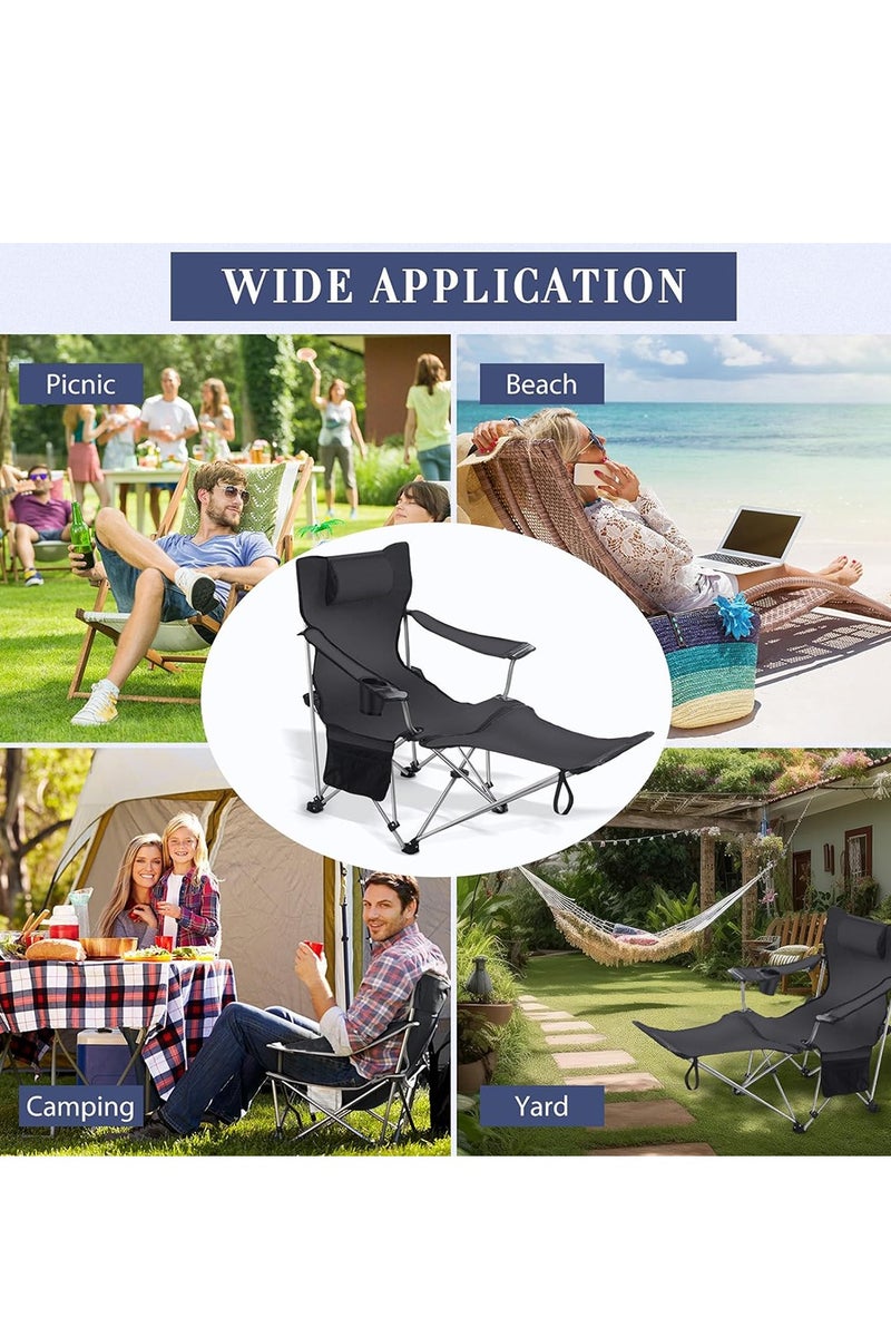 Folding chaise longue chair for camping, picnics, fishing, beach and home - Image 4